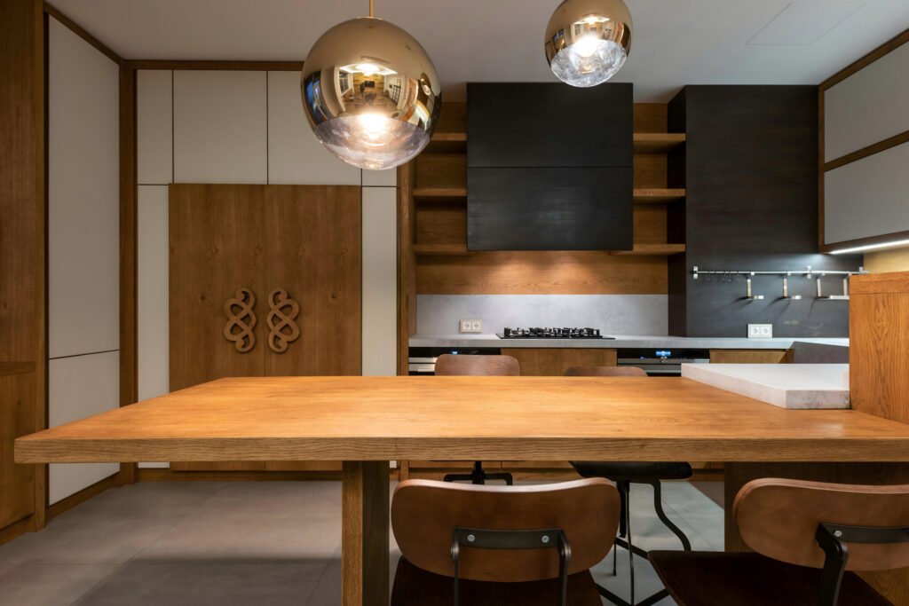 Matte finish kitchen cabinets with modern Modern design influence