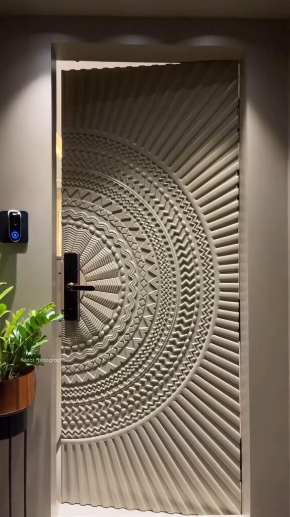 WPC Door with Semi-Solid Look, CNC and Laser Design by LuxeConcepts